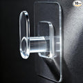 DELITON Clear Cute Storage Hooks, 10 Packs, Adhesion - Stick on Wall for Bathroom Towel&Hanging Robe, Coat