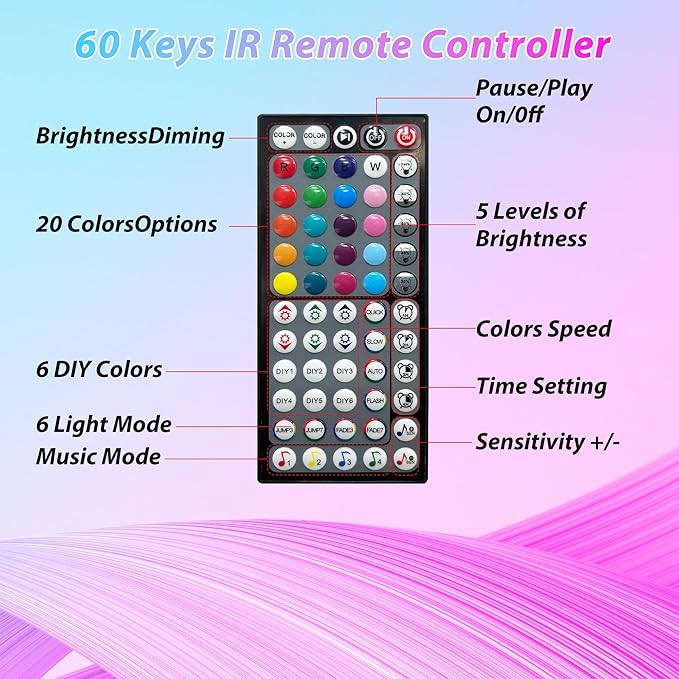Led Lights for Bedroom 200ft (2 * 100FT) Music Sync Color Changing Led Strip Lights, RGB Led Light Strip with Remote and App Control, Cuttable Led Tape Light for Home Decor Gaming Accessories