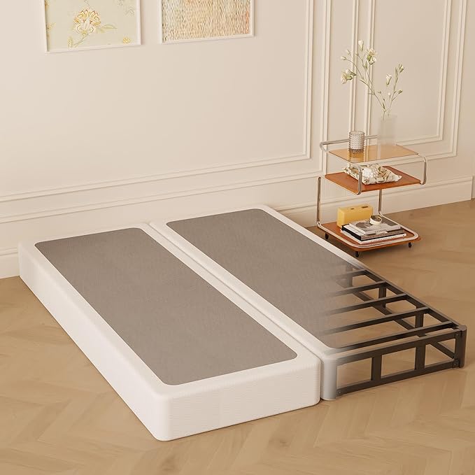 Split King Box Spring 5 Inch, Easy Assembly Bed Foundation, Heavy Duty Low Profile Metal Box Spring King with Fabric Cover, Noise Free