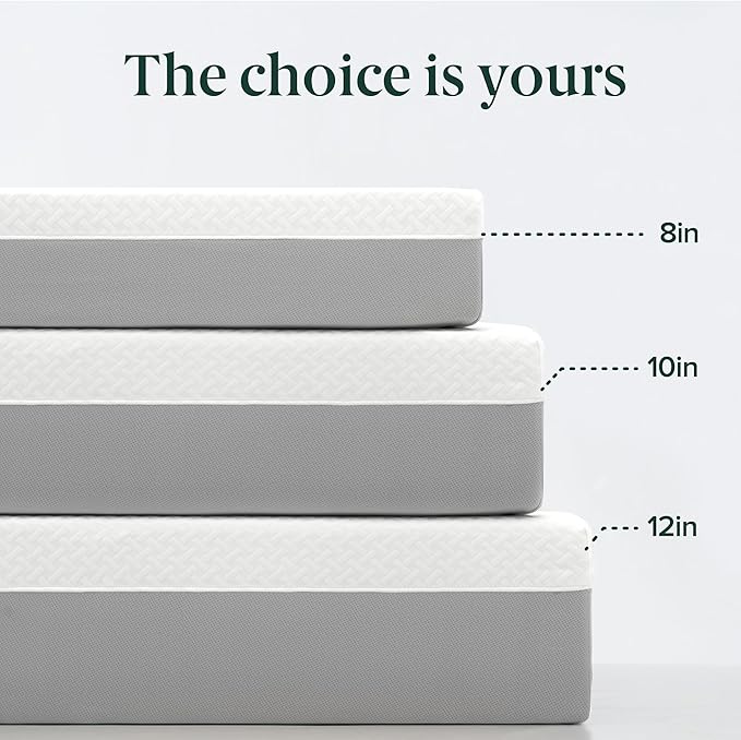 ZINUS 12 Inch Green Tea Essential Memory Foam Mattress [New Version], Full, Fiberglass Free, Medium Feel, Breathable Airflow Memory Foam, Certified Safe Foams & Fabric, Mattress in A Box