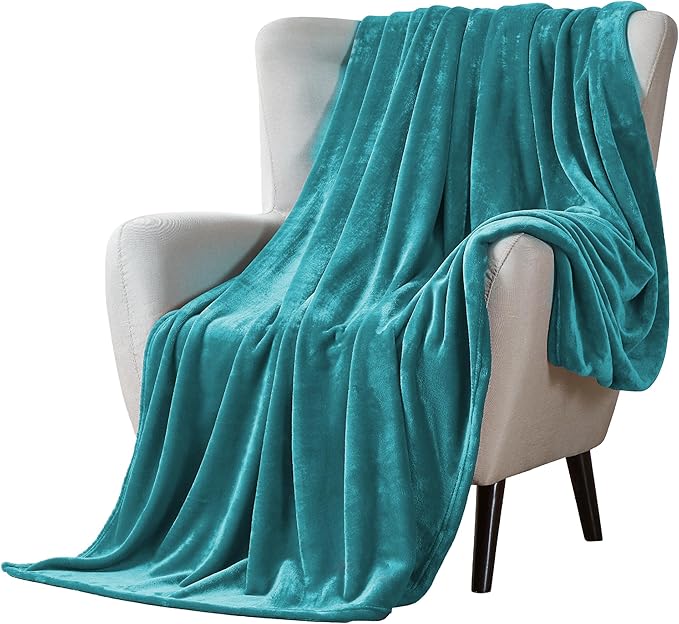 Walensee Fleece Blanket Plush Throw Fuzzy Lightweight (King Size 108x90 Teal) Super Soft Microfiber Flannel Blankets for Couch, Bed, Sofa Ultra Luxurious Warm and Cozy for All Seasons