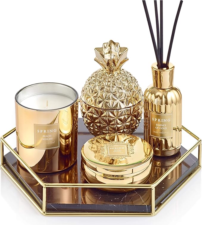 SPRING Fragrance Reed Diffuser Set | Fragrance Made in France | Home Décor | Scented Aromatic Oil | Room Air Freshener White Flower | 3.4 oz (100ml) | Lily, Jasmine, Lily of The Valley and Tuberose