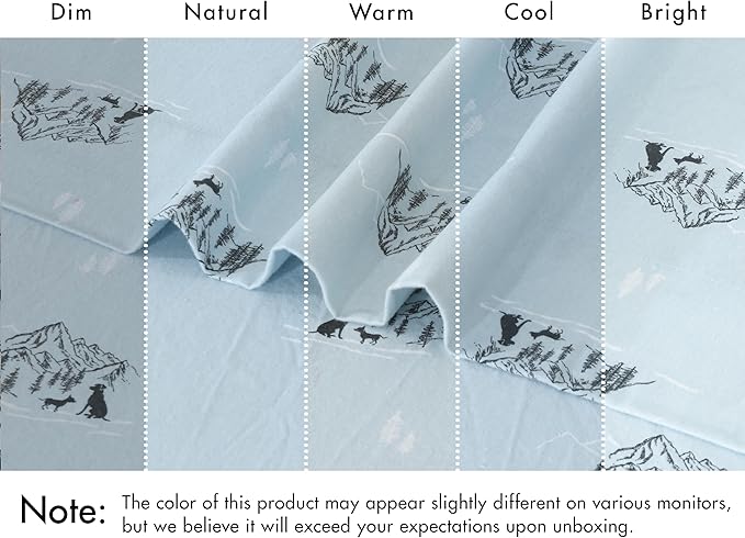 RUVANTI Flannel Sheets Full Size - 100% Cotton Double Brushed Bed Sheets Set, Deep Pockets 16 Inches, All Seasons Breathable & Extra Soft Full Sheets, Warm & Cozy, 4 Piece, Soul Dog