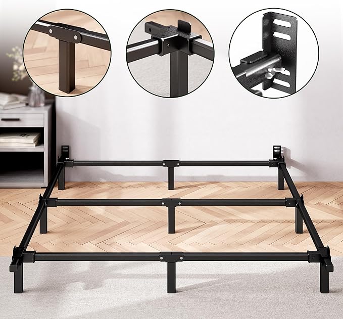 ZINUS 7 Inch Compack® Metal Bed Frame, Support Bed Frame for Box Spring and Mattress Set, Black, Full