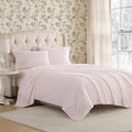 Laura Ashley - Flannel Sheets Twin Size, Anti-Pilling & Wrinkle Resistant Cotton, Touchably Soft for All-Season Comfort - Bed Sheets with Matching Pillowcase & Fitted Sheet (Antoinette Pink)