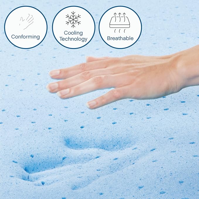 COOL GEL 10 Inch King Mattress Memory Foam Medium Firm, King Size Memory Foam Mattress Cooling, Made in The USA, 10" Depth with Pressure Relief, CertiPUR-US Certified No Fiberglass, CoolGel Bed