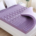 MUXHOMO 3.9 Inch 7-Zone King Mattress Topper, Egg Crate Foam Mattress Topper King Size for Back Pain, Lavender Cooling Gel Infused Bed Pad, CertiPUR-US and Oeko-TEX Certification (76"×80")