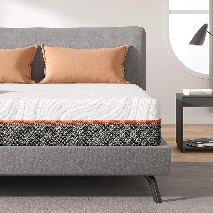 Sweetnight King Size Mattress, Individually Wrapped Coils for Motion Isolation, with Moisture Wicking Adaptive Cover, Medium Firm Bed Mattress, King Size, White & Grey, 10 Inch