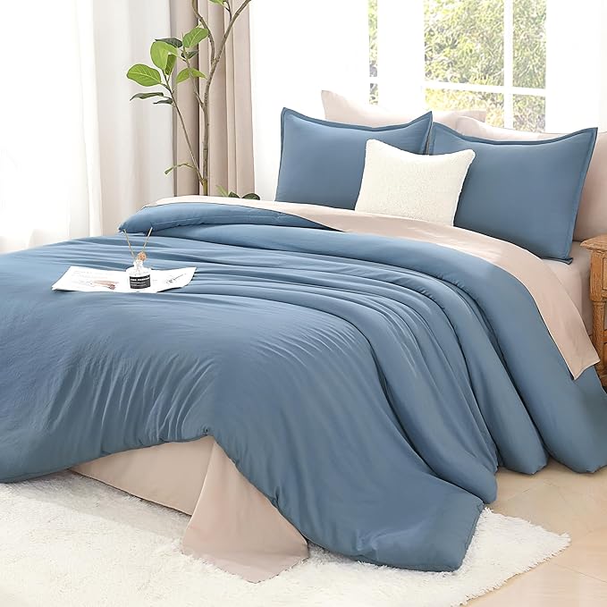 Litanika Twin XL Comforter Set Dusty Blue - 2 Pieces Extra Long Bed Set for College Dorm, All Season Bedding Set for Girls and Boys