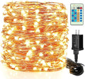 Moobibear LED String Lights, 99ft 300 LEDs Fairy Lights Plug in, Dimmable Outdoor Tree Lights, UL-Listed Warm White Copper String Lights Remote Control for Room Garden Party Christmas Festival Decor