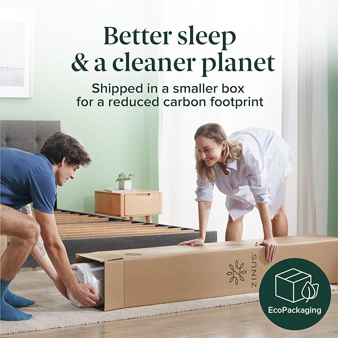 ZINUS 12 Inch True Support Hybrid Mattress [New Version], Twin, Fiberglass Free, Medium Feel, Motion Isolation, Certified Safe Foams & Fabric, Mattress in A Box
