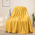 BEAUTEX Fleece Throw Blanket for Couch Sofa or Bed Throw Size, Soft Fuzzy Plush Blanket, Luxury Flannel Lap Blanket, Super Cozy and Comfy for All Seasons (Yellow, 50" x 60")