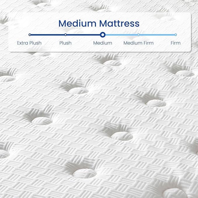 King Mattress 12 Inch, Hybrid King Size Mattress in a Box, Medium Feel, 3 Layer Premium Foam with Pocket Springs for Motion Isolation and Pressure Relieving, 80"x76"x12", 100-Night Trial