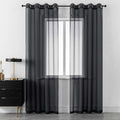 DUALIFE Black Curtains 120 Inches Long for Living Room 2 Panels Grommet Window Semi Sheer Extra Long Curtains for High Ceiling Bedroom Party Parties Backdrop 10 FT Floor Length