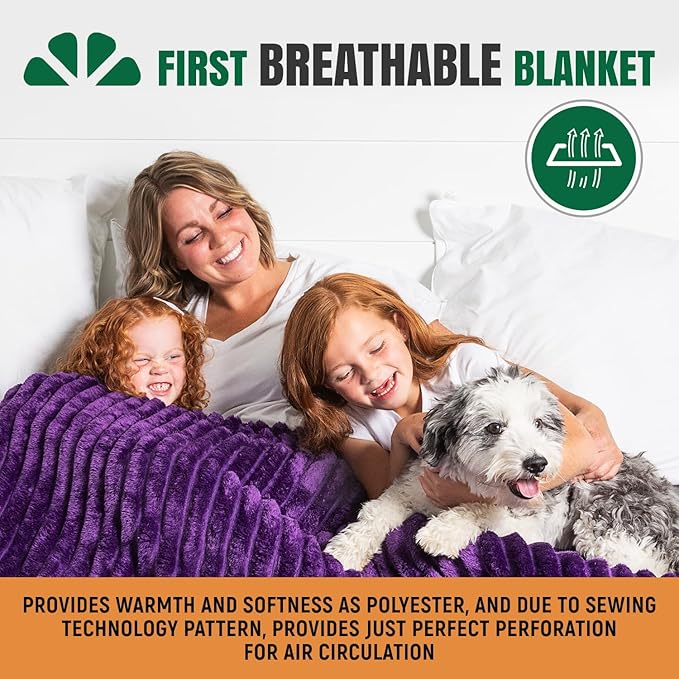 GO Premium Plush Soft Throw Blanket for Couch - Purple Fleece Blanket for Living Room, Bedroom, Home Decor - Small Couch Blanket for Men, Women (50x60 Inches)