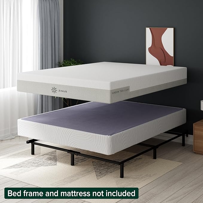 ZINUS Edgar 8 Inch Bamboo Box Spring, Mattress Foundation, Sturdy Bamboo Structure, Low Profile, Easy Assembly, Full