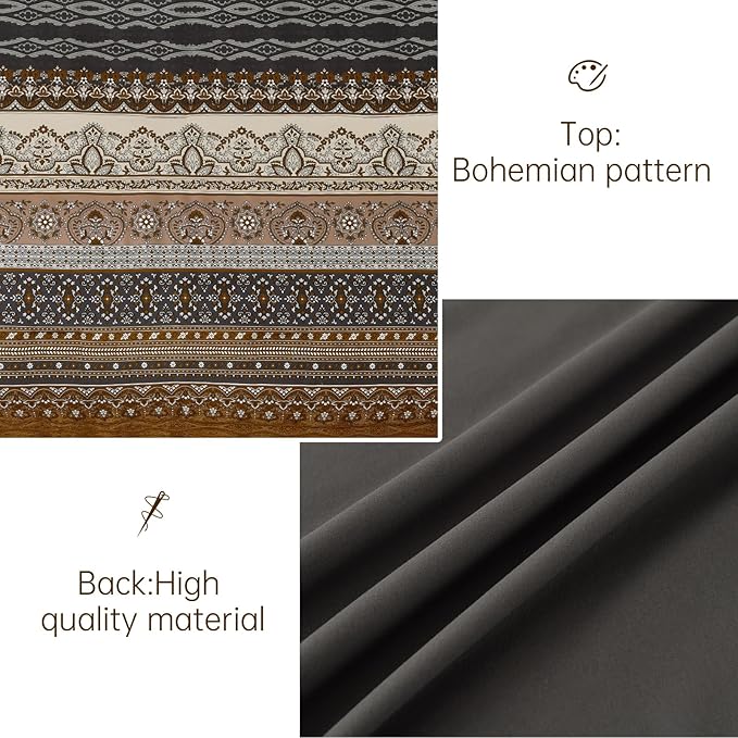 Cottolester Boho King Comforter Set 8 Pieces,Brown Black Bohemian Comforter Paisley Striped Bed in A Bag,Soft Microfiber Bedding Set for All Season