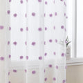 MYSKY HOME 108 Inch Curtains for Living Room Extra Long Purple Pom Pom Curtains for Bedroom 2 Sets Large White Sheer Curtains for Sliding Door Rod Pocket Backdrops Window Drapes 52 x 108 in