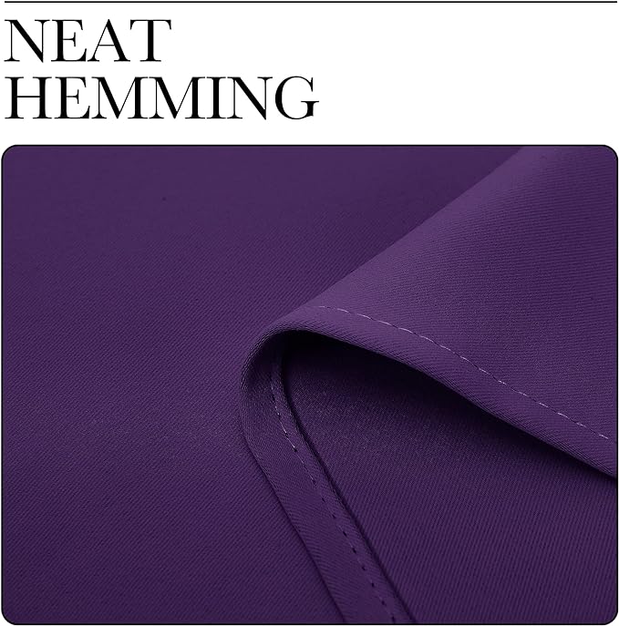 NICETOWN Thermal Insulated Blackout Draperies Curtains, Triple Weave Home Decoration Solid Ring Top Blackout Drape Panels for Bedroom (Set of 2, 55 x 68 inches, Royal Purple)