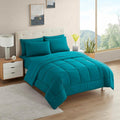 Sweet Home Collection RV Short Queen Comforter Set for RV Camper - Comforter Set with Fitted & Flat Sheet, 4 Pillowcases - Tailored for RV Short Queen Beds - Cozy Essentials for Your RV Bedroom, Teal