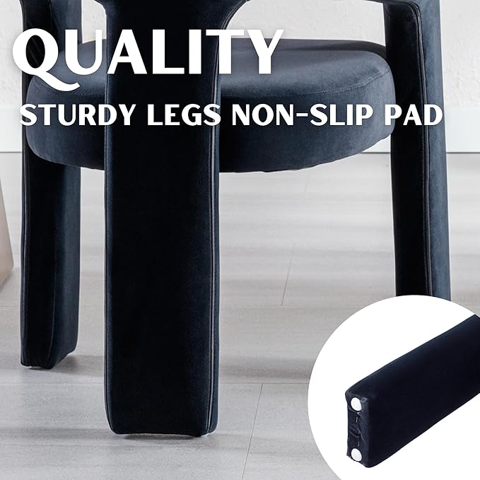 Modern Barrel Dining Chairs Set of 5, Velvet Upholstered Accent Side Chair with Arms Comfy Makeup Vanity Chairs, Dining Living Room Kitchen Chairs, Black