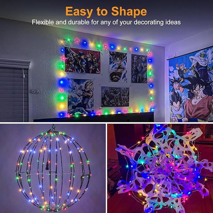 btfarm 12 Pack Fairy Lights Battery Operated [3 Modes], 7ft 20 Led Twinkle Lights String Lights Waterproof Bulk Small Mini Silver Wire for Mason Jars Vases Wedding Table Centerpiece, Colorful