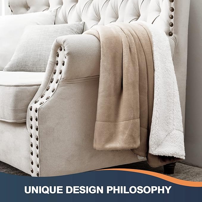 Walensee Sherpa Fleece Blanket (Twin Size 60”x80” Taupe tan) Plush Throw Fuzzy Super Soft Reversible Microfiber Flannel Blankets for Couch, Bed, Sofa Ultra Luxurious Warm and Cozy for All Seasons