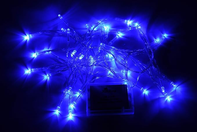 Karlling Battery Operated Blue 40 LED Fairy Light String Wedding Party Xmas Christmas Decorations(Blue,5 Pack)