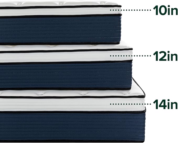 ZINUS 14 Inch Cooling Comfort Support Hybrid Mattress [New Version], King, Fiberglass Free, Medium Plush, Cooling Motion Isolation, Certified Safe Foams & Fabric, Mattress in A Box