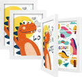 BAIJIALI White Art Frames for Kids Artwork - Front Opening Holds 150 Drawings, 3D Crafts - 3 Packs 8.5x11 with mat or 9x12 without Mat