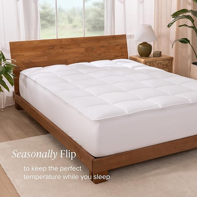 Bare Home Full XL Microplush Mattress Topper - Pillow Top Reversible - Soft Mattress Cover - Dual Sided All-Season - 8" to 24" Deep Pocket - Fitted Cover - Plush Mattress Pad (Full XL)