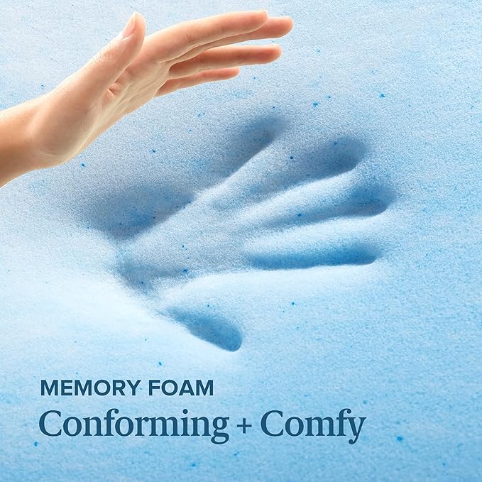 ZINUS 2 Inch Swirl Gel Cooling Memory Foam Mattress Topper, Smaller, More Convenient WonderBox Packaging, Cooling, Airflow Design, CertiPUR-US Certified, King
