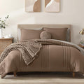 Monbix Full Comforter Set - 7 Pieces Umber Bed in a Bag Full Size Bedding Sets with Comforters, All Seasons Down Alternative Comforter with Sheets,Pillowcases & Shams