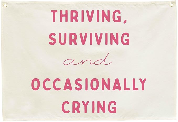 Thriving Surviving Rectangular Canvas Banner Wall Decor-Boho Flag Sign Art for Toddler Boy Girl Kids,Nursery Baby Room Above Crib Playroom Decor-Baby Growth Stuff Poster-Baby Shower Christmas Gift
