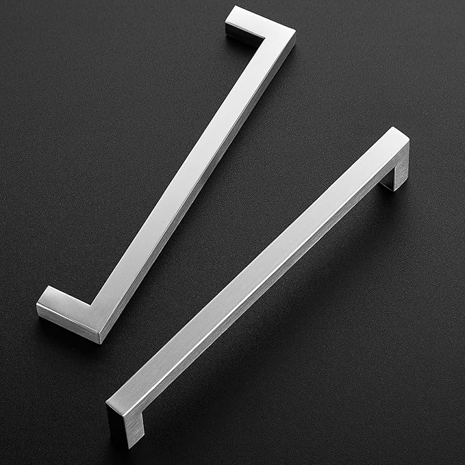 Ravinte 20 Pack 7-1/2 Inch Kitchen Square Cabinet Handles Satin Nickel Pulls Brushed Nickel Drawer Pulls Kitchen Cabinet Hardware for Cupboard Drawer Handles