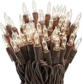 612 Vermont 100 Clear Mini Christmas String Lights on Brown Wire Cord, UL Approved for Indoor/Outdoor Use, 18 Foot of Lighted Length, 20 Foot of Total Length (Pack of 2)