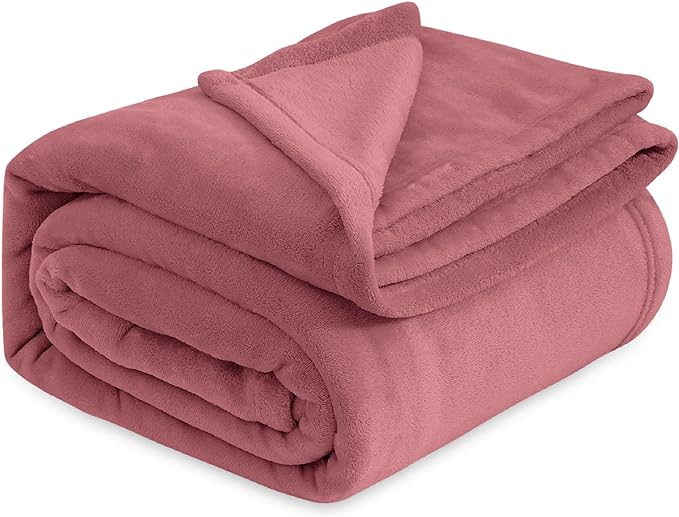 Bedsure GentleSoft Twin XL Fleece Blanket Dorm Bedding - Lightweight Soft Cozy Blankets for Bed, Sofa, Couch, Travel, Camping, Dusty Rose, 66"x90"