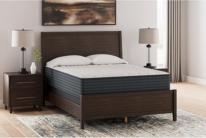 Signature Design by Ashley Hybrid 1200 12" Firm Moisture Wicking Mattress, Charcoal-Infused Gel Memory Foam, Edge Support for Pressure Relief, Temperature Regulating, California King, Fiberglass Free