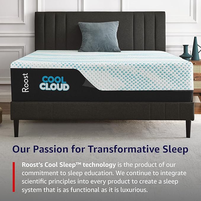 ROOST SLEEP Memory Foam Mattress, 14-Inch Twin XL – Cool Cloud Gel Foam Bed for Extra Length Comfort – Pressure-Relieving and Cooling Mattress for Restful Sleep