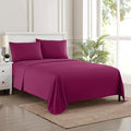 California King Sheet Sets - Breathable Luxury Sheets with Full Elastic & Secure Corner Straps Built In - 1800 Supreme Collection Cal King Deep Pocket Bedding Set, Sheet Set, California King, Berry