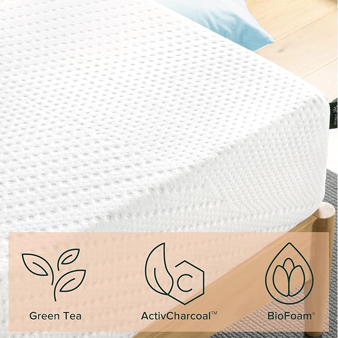ZINUS 8 Inch Green Tea Essential Memory Foam Mattress, Twin, Mattress in A Box, Affordable Mattress, CertiPUR-US Certified