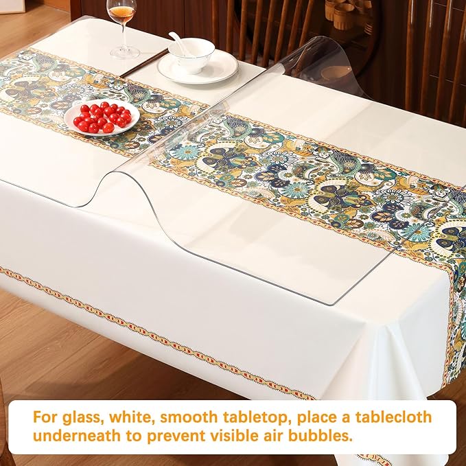 Clear Desk Mat 12 x 30 Inch 1.5mm Thick Table Cover Protector Mat Vinyl Desk Pads on top of Desks Waterproof Plastic Desk Cover PVC Table Protector Pads for Writing Desk Tabletop Night Stand Dresser
