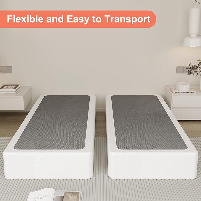 9 Inch Split King Box Spring High Profile Box Spring King Size Heavy Duty Metal Bed Base with Fabric Cover, Mattress Foundation, Noise Free, Easy Assembly