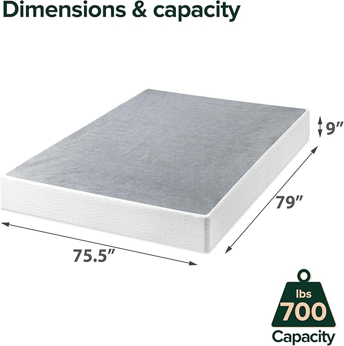 ZINUS 9 Inch Metal Smart Box Spring, Mattress Foundation, Strong Metal Frame, Easy Assembly, King