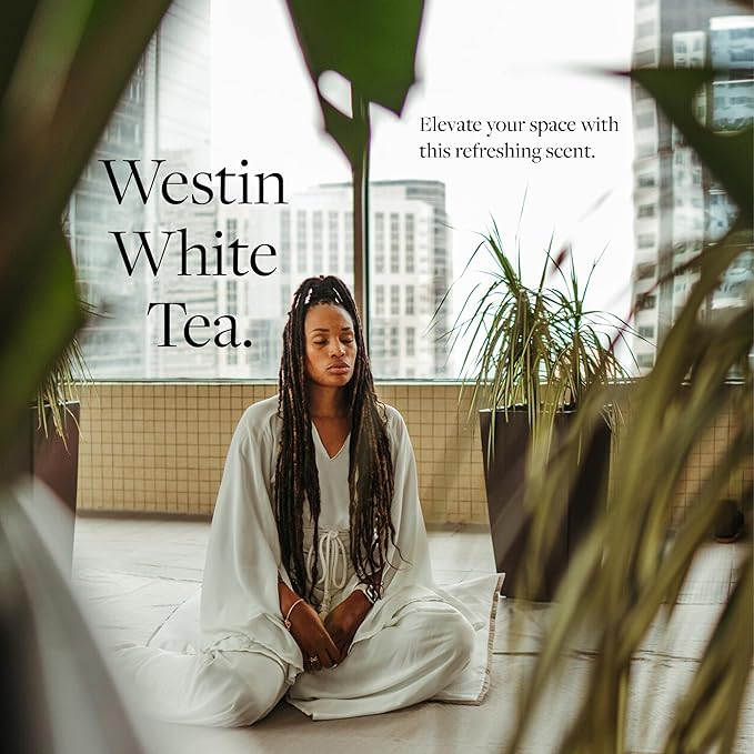 Westin Mini Home Diffuser & Fragrance Refill | Authentic White Tea Scent | Luxury Hotel Diffuser | Up to 300 Hours | Notes of White Tea, Cedar, Vanilla | Waterless Fragrance Plug-in Wall Diffusers