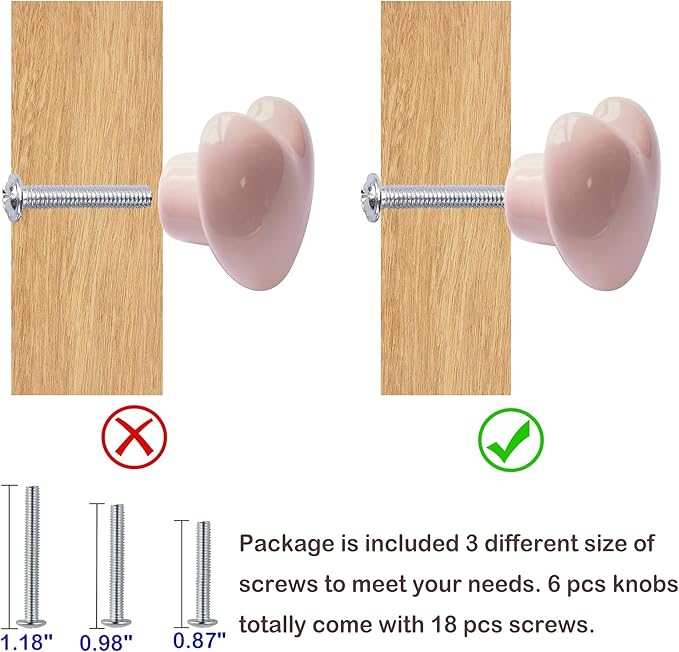 Ceramic Drawer Knobs Heart Shape Colorful Heart Cabinet Dresser Pulls Handles with 3 Sized Screws, Kitchen Furniture Knobs for Closet Cupboard Wardrobe (Mixed Color, 6 Pack) (6packmixcolor)