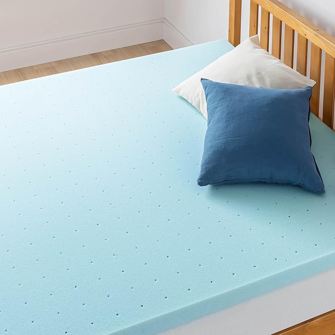 Best Price Mattress 2.5 Inch Ventilated Memory Foam Mattress Topper, Cooling Gel Infusion, CertiPUR-US Certified, Dorm Essentials, Queen
