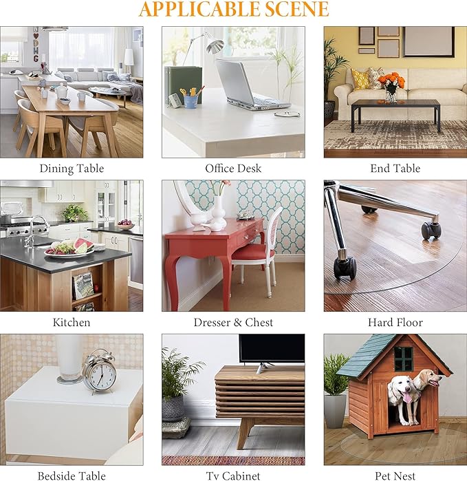 Deep Dream 1.5mm Clear Desk Cover Protector, 38×84 Inch Clear Desk Cover, Clear Desk Mat, Table Cover Tablecloth Protector Rectangle, Table Protector for Dining Room Table