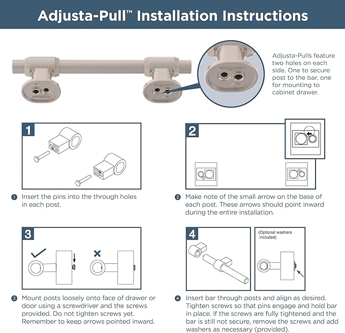 Franklin Brass Adjusta-Pull (5-Pack) Adjustable Drawer Pulls | Fits 1-3/8 to 4 Inch Hole Centers | Champagne Bronze Cabinet Handles| Francisco P44364-CZ-B