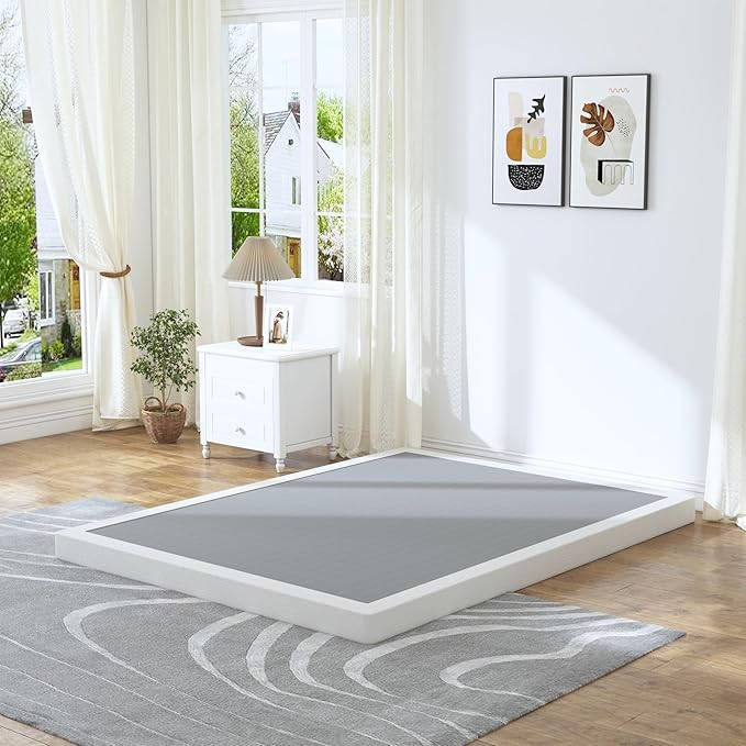 Low Profile Box Spring King Size,3 Inch Box Spring for King Bed,Heavy Duty Mattress Foundation,Metal Bed Base/Noise Free/Non-Slip/Easy Assembly